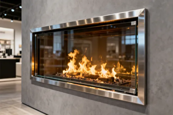 Valor gas fireplace with amber flames