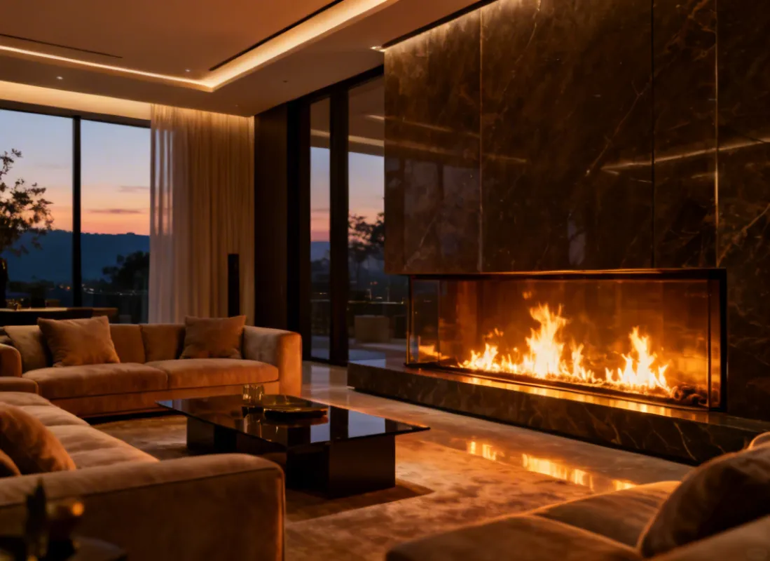 Valor gas fireplace in modern living room