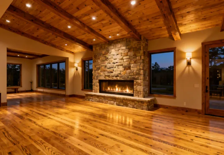 Valor gas fireplace in custom new construction home