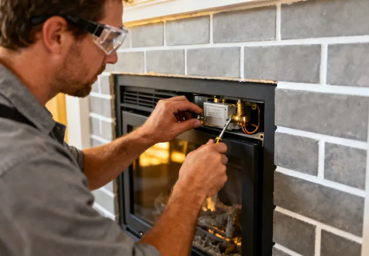 Valor gas fireplace insert in home renovation